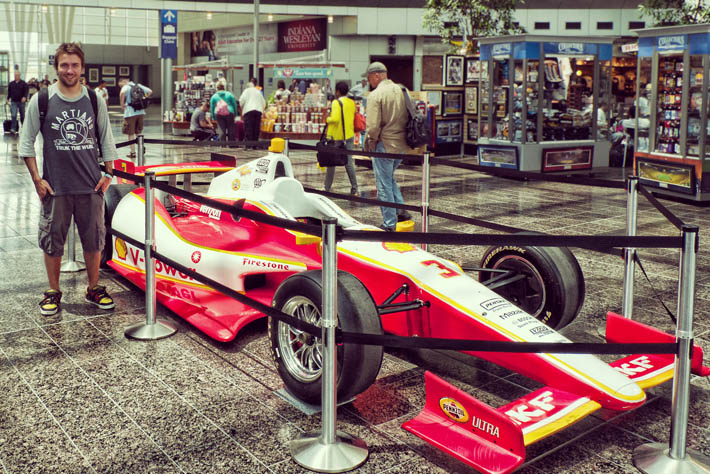 Hélio Castroneves Indycar on display